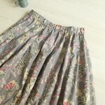 特価HOKKOH綿麻花柄★タックスカート