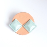Pastel Airas~square~【レザーピアス/イヤリング】 “Mint”
