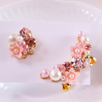 プリンセス＊pinkフラワー(イヤーカフ＆ピアスorイヤリング)