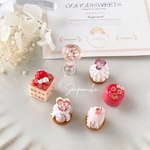 【再販】春のご褒美スイーツセット🍰　ピンクスイーツ🎵　ミニチュア　フェイクフード　フェイクスイーツ　いちご　サントノーレ　桜　モンブラン　ソーダ　ケーキ　