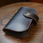 レザークラフト　財布　ミドルサイズ　馬革　茶芯黒