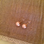 コットンパールのスタッドピアス(ピンク)