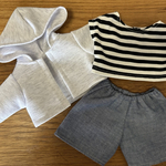 ぽぽちゃん服　パーカーセット(ガウチョパンツ)