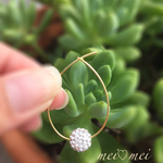 《再販》ラインストーンボール フープピアス
