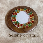 孔雀瑪瑙　２連ブレスレット　天然石ブレスレット　　　　Selene crystal