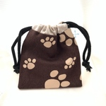 ミニミニ　巾着　ハンドメイド　足跡　猫柄　小物入れ　ポーチ