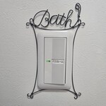 スイッチカバー 【 Bath 】 ワイヤーアート 壁飾り ウォールデコ インテリア雑貨 飾り かわいい 北欧風 黒
