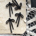 【2個】32×20mm/マットブラック/リボンチャーム