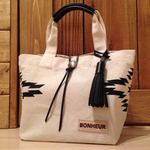 本革×キャンバス コンチョ付トートバッグ