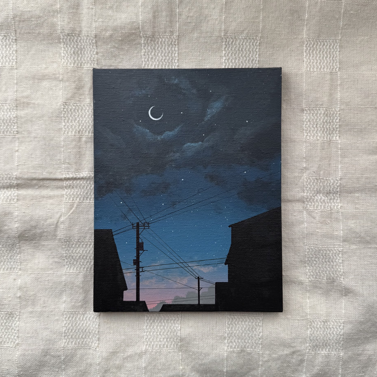 油絵原画 MOON 油彩画 原画 月 画鋲で設置可能 油絵原画 MOON 油彩画 原画 月 画鋲で設置可能 油絵原画 MOON 油彩画