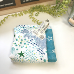 再販...海と星☆8重ガーゼループ付きタオルＬ☆