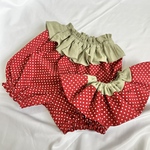 いちごのかぼちゃパンツとスタイのセット