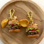 ハンバーガー　チャーム　食品サンプル　ミニチュアフード　フェイクフード　ポテト
