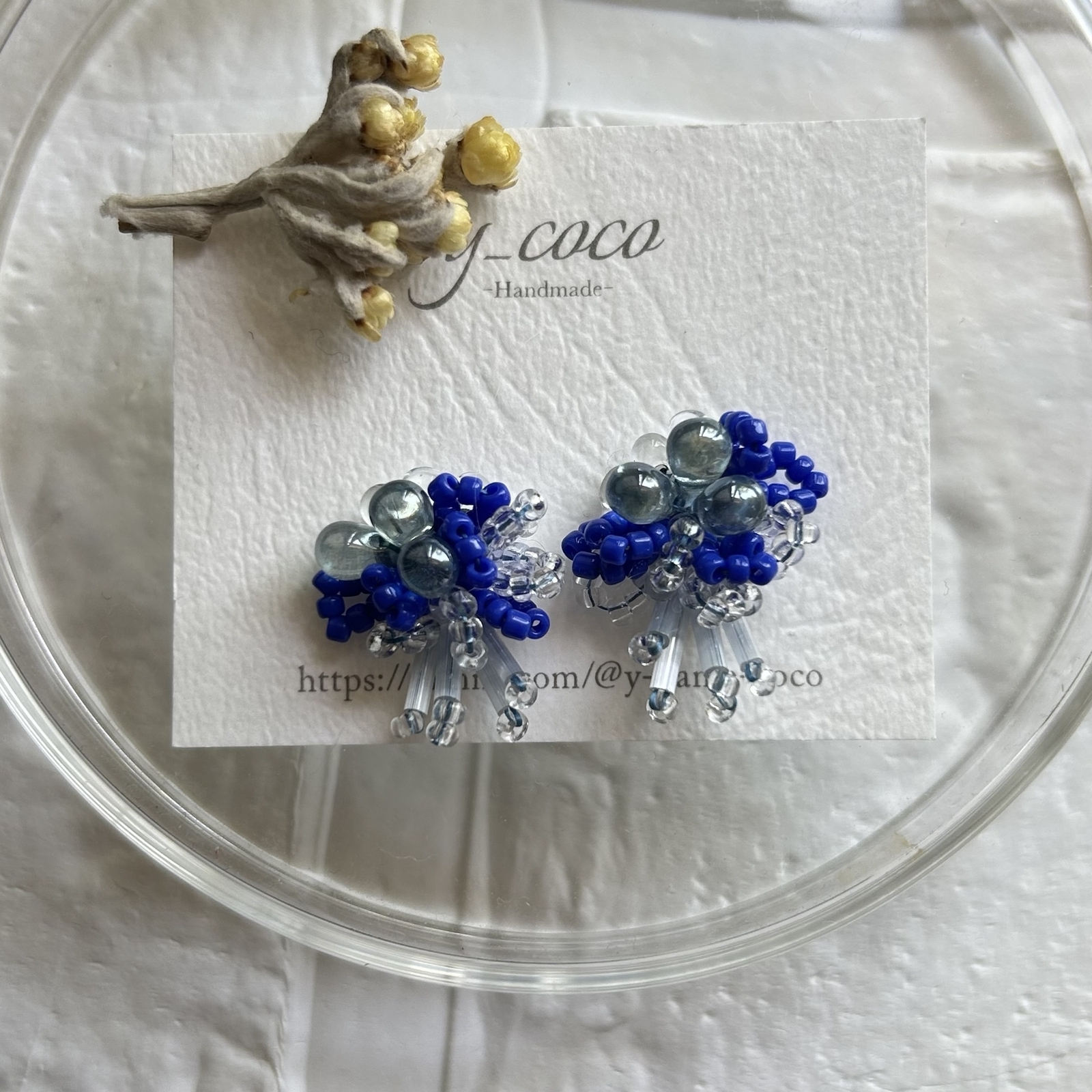 ✨4点おまとめ ✳️オリーブ雫ビーズ刺繍 ピアスorイヤリング