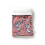 ハリネズミ用寝袋 S（冬用） フリース×フリース 芍薬 桃 / Small Snuggle Sack for Hedgehog