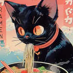 送料込）可愛いラーメン猫ちゃん4兄弟/プリントTシャツ100％コットン/一年中Tシャツ/サイズLーXXL/RUBEN/検索