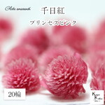 大地農園！プリザーブドフラワー 　20輪【千日紅　センニチコウ プリンセスピンク】ヘッドのみ　プリザ　花材 ハーバリウム おしゃれ かわいい プレゼント 贈り物　オオチノウエン