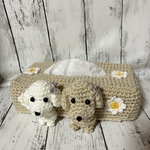 手編みティッシュボックスカバートイプードル