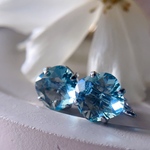 2pcs)3923)オリジナルイヤリング)rhodium diamond shape blue )#2l
