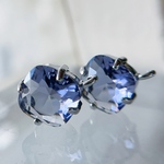 2pcs)3924)オリジナルピアス)rhodium diamond shape  purple)#2l