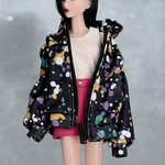 六分の一男子図鑑・momokodoll  共通　ジップパーカー　黒　ポケットなし