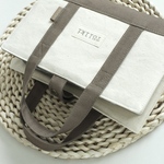 看護師レビューブックカバー　白とモカ 帆布 の tote
