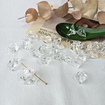 【18個】【Cタイプ大】変形　氷ビーズ　クリア　不規則 　貫通穴　ニュアンス　アクセサリーパーツ　ハンドメイド　AB109