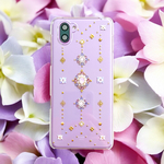 【全機種制作可】梅雨を彩るあじさい色のビジュースマホケース/アナベル