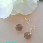 宝石質💎スモーキークォーツ一粒ピアス