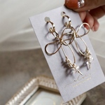 組み合わせ自由＊大人リボン♢クォーツ＆ビーズ♢earring /pierce