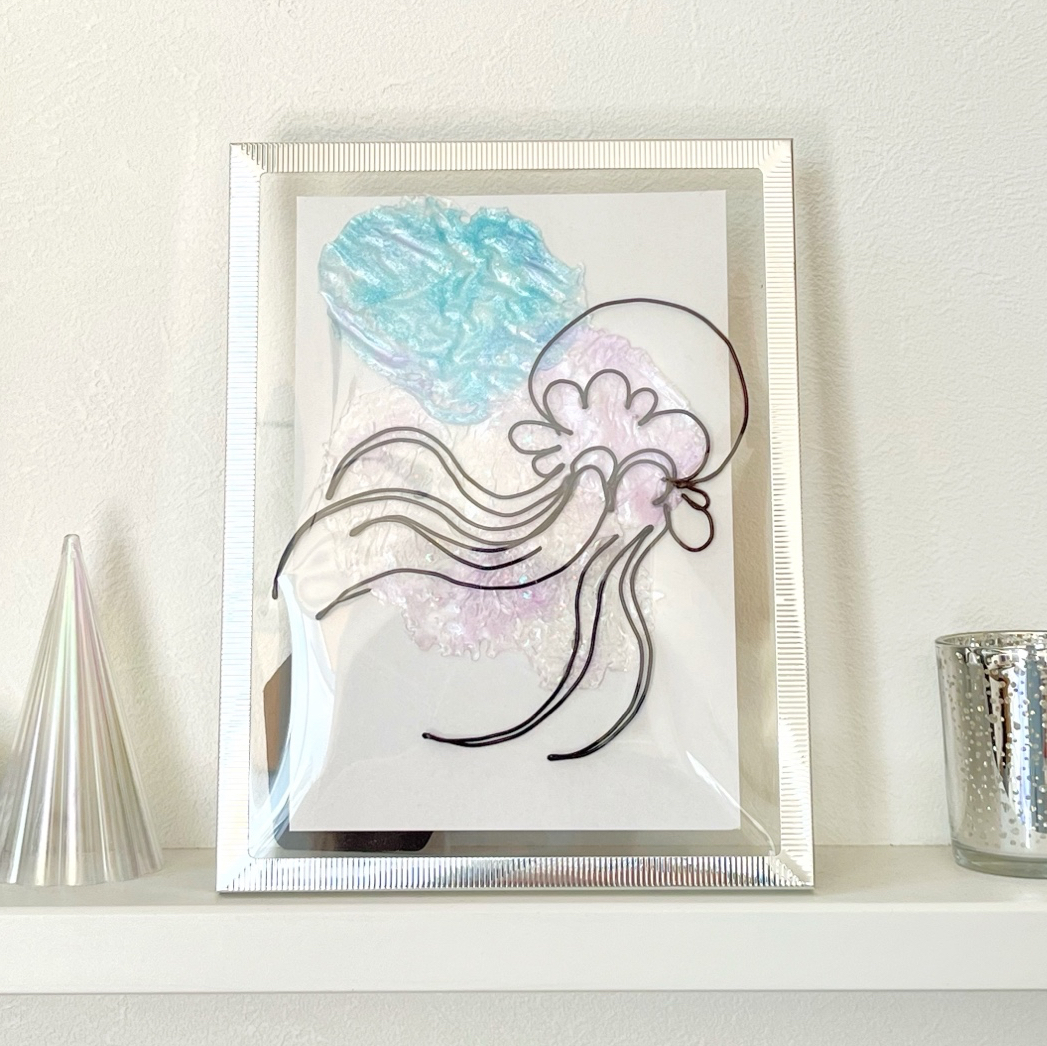 イルカ＊海の生き物ワイヤーアート＊コルク - yuhuru design