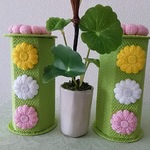 ちりめん  菊  お供え物(一対)