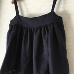 ririe様 専用出品 濃紺リネンのふんわりキャミソール