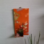 ちりめん  秋  吾亦紅  壁掛け