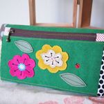 【po1204様オーダー品】帆布の長財布（お花とてんとう虫）