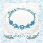 ［再販13］輝く湖水を花束にして💐　シングル　ワイヤー　ブレスレット　#螢硝子　#ホタルガラス