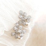 ruru フラワージルコニアウェディングピアス オシャレ花嫁のウエディングアクセサリー結婚式 ウェディング ブライダルピアス　フォトウェディング　ウェディングピアス　ブライダル 