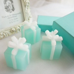 ティファニーブルーも選べるプチギフトにオススメのPresent box candle　〜 M size〜（ウェディング/プレゼント/結婚式/二次会/ウェルカムスペース/インテリア/カスタマイズ）