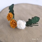 iwagu　しあわせ咲く　たんぽぽとふんわり綿毛　布花　ブローチ