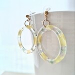 グリーンアベンチュリンイエローのフープピアス