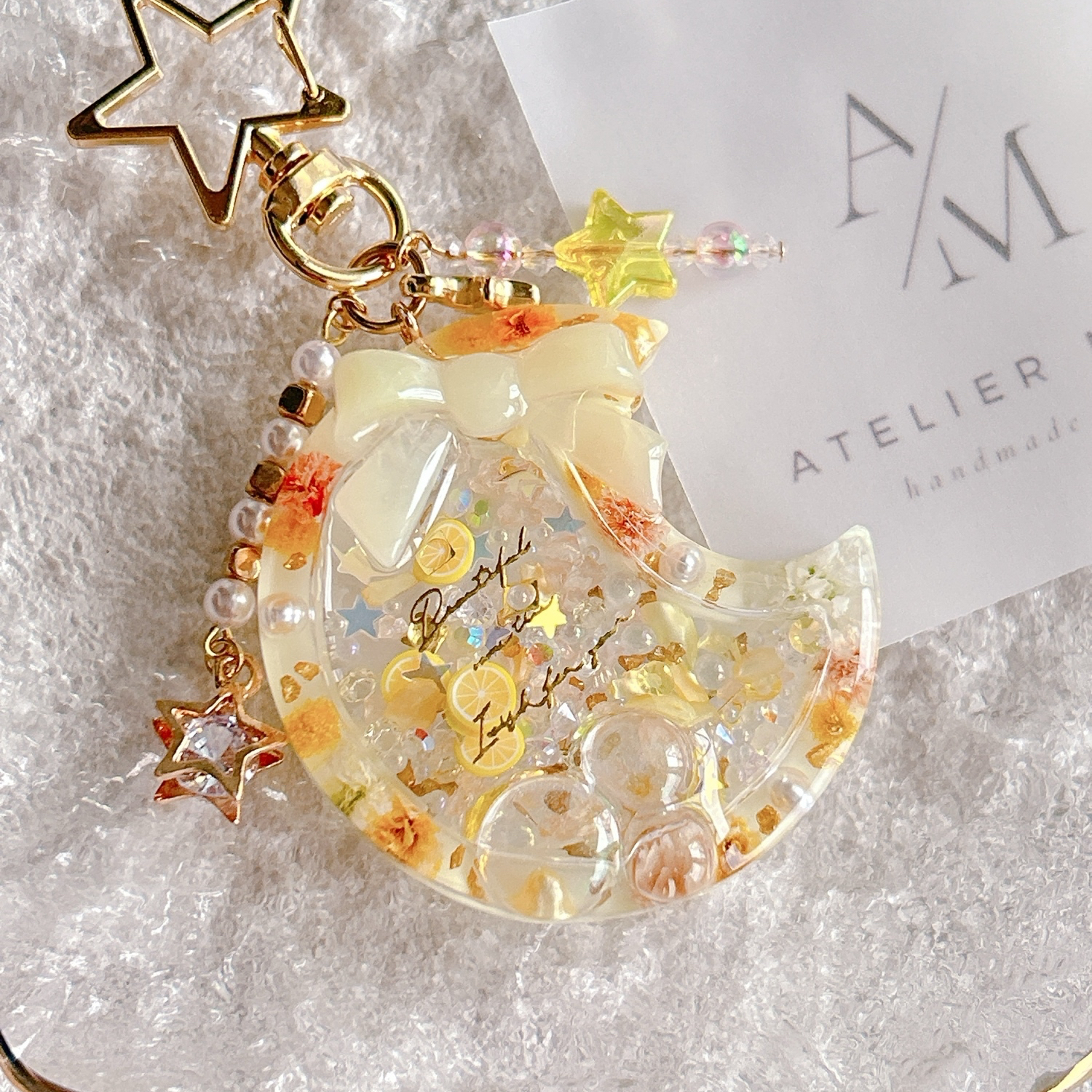 花と蝶のオルゴナイトキーホルダーNo.D-530