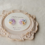 刺繡耳飾り/ピアス/イヤリング/ノンホールピアス