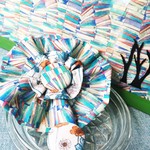 【sale!旧パターン商品につき550円→350円】リバティプリント使用・存在感抜群・一点物・花モチーフ「edabanaヘアゴム」