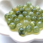50個・8ｍｍ・オリーブ・樹脂ビーズ・ラウンド・18022823