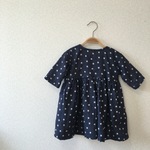 送料無料！！80㎝★ミモレ丈ドロップショルダーワンピース/star