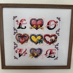 LOVE💝クロスステッチ刺繍額