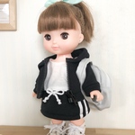 パーカー＆スポーツスカート（ブラック）ソランちゃん　メルちゃん　服