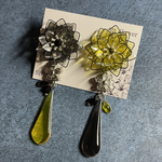 芳月下美人 黒×黄色🖤💛揺れる ピアス イヤリング
