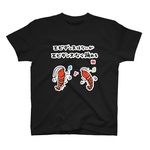 書道イラストTシャツ前面「エビデンスはないが エビダンスなら踊れる」 / Printstar 綿100%　5.6オンスヘビーウェイトTシャツ（005ブラック）