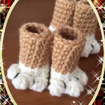 椅子の脚カバー 猫足にゃにゃにゃ♪濃いめベージュ